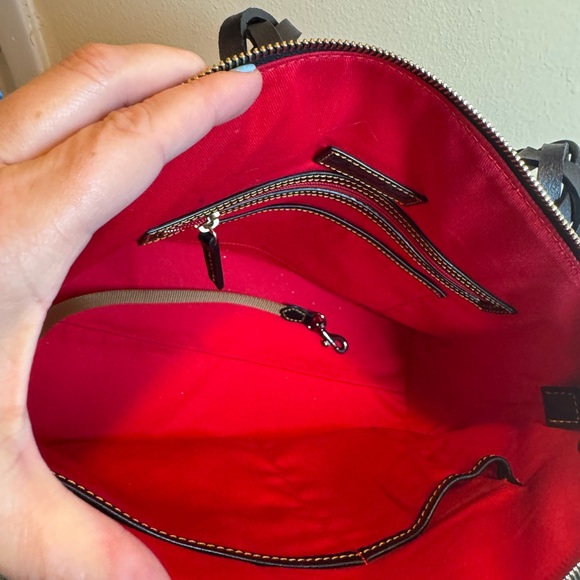 Dooney & Bourke Navy and Teal Plaid Tote - Picture 7 of 12